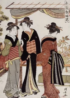 Boutiques de musées Femmes admirant des pivoines en fleurs (affiches d'art) Online
