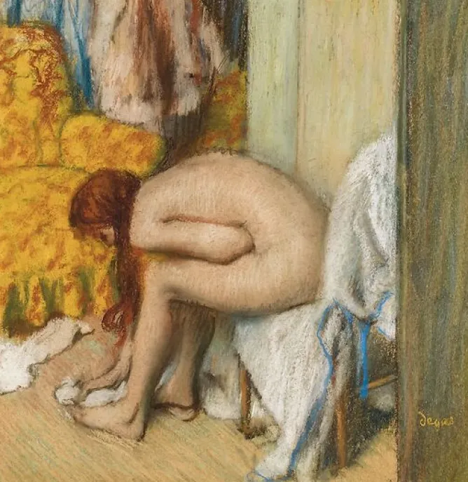Boutiques de musées Femme à sa toilette s’essuyant le pied gauche (détail) (toiles sans cadre) Hot