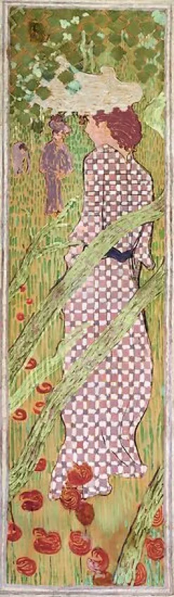 Boutiques de musées Femmes au jardin : Femme à la robe quadrillée (affiches d'art) Hot