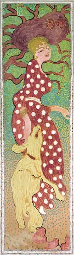 Affiches D'Art|Affiches D'Art Encadrées<Boutiques de musées Femmes au jardin : Femme à la robe à pois blancs (affiches d'art)