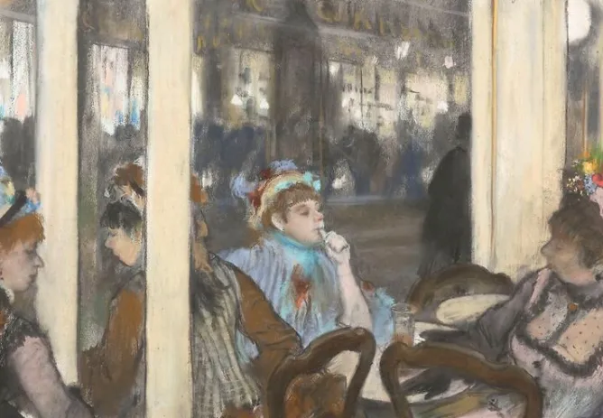 Toiles Encadrées|Toiles Sans Cadre<Boutiques de musées Femmes à la terrasse d'un café (toiles encadrées)