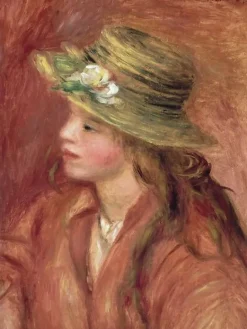 Boutiques de musées Fillette au chapeau de paille (affiches d'art encadrées) Clearance