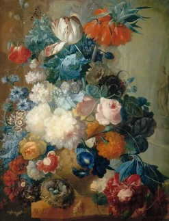 Boutiques de musées Fleurs dans un vase et nid d'oiseau (toiles encadrées) New