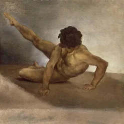 Boutiques de musées Homme nu renversé sur le sol (panneaux aluminium) Hot