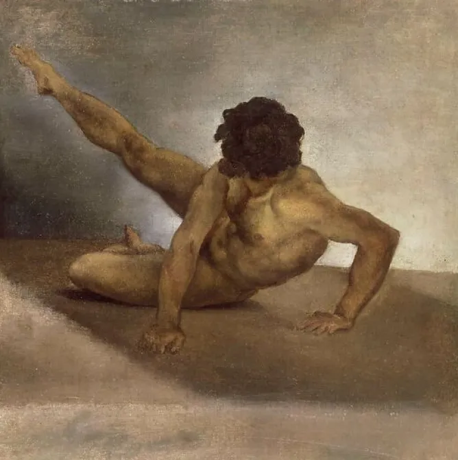 Toiles Encadrées|Toiles Sur Châssis<Boutiques de musées Homme nu renversé sur le sol (toiles encadrées)
