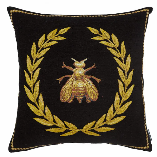 Boutiques de musées Housse de coussin Abeille - Fonds noir - Jules Pansu - 45 x 45 cm Sale