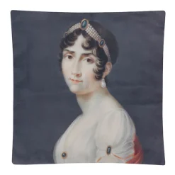 Art De La Maison<Boutiques de musées Housse de coussin en velours Jacques-Louis Comte - Portrait de Joséphine 45x45 cm