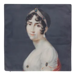 Art De La Maison<Boutiques de musées Housse de coussin en velours Jacques-Louis Comte - Portrait de Joséphine 45x45 cm