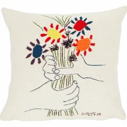 Boutiques de musées Housse de coussin Pablo Picasso - Fleurs et mains 45x45cm Outlet
