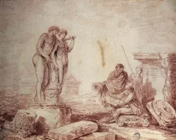 Boutiques de musées Hubert Robert par lui même dessinant (affiches d'art) Discount
