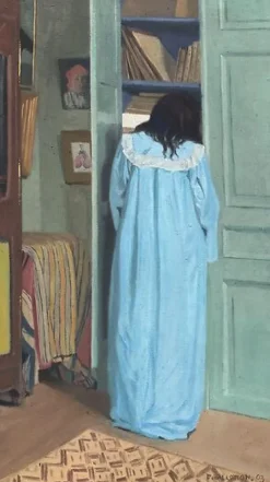 Toiles Encadrées|Toiles Sans Cadre<Boutiques de musées Intérieur, femme en bleu fouillant dans une armoire (toiles encadrées)
