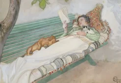 Boutiques de musées Jeune femme allongée sur un banc (toiles sans cadre) Best