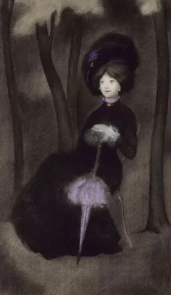 Boutiques de musées Jeune femme à l'ombrelle mauve (panneaux aluminium) Hot