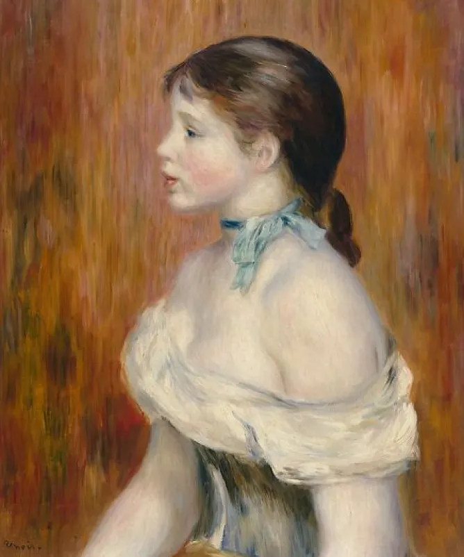 Boutiques de musées Jeune fille au ruban bleu (toiles sans cadre) Outlet