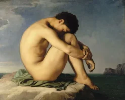 Boutiques de musées Jeune homme nu assis au bord de la mer - Etude (affiches d'art) New