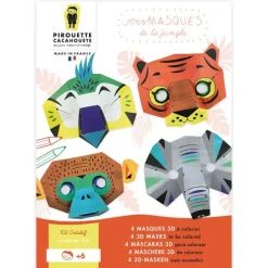 Loisirs Créatifs<Boutiques de musées Kit créatif 4 masques de la jungle 3D à colorier