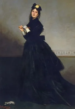 Boutiques de musées La Dame au gant. Mme Carolus-Duran, née Pauline Croizette (1839-1912), peintre (panneaux aluminium) New