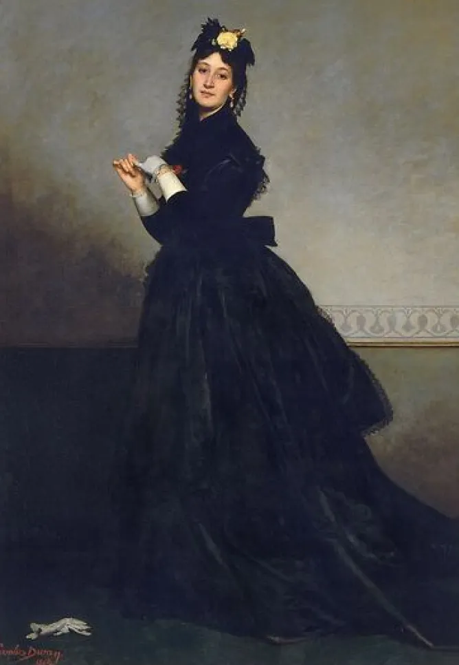 Boutiques de musées La Dame au gant. Mme Carolus-Duran, née Pauline Croizette (1839-1912), peintre (panneaux aluminium) New
