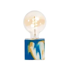 Boutiques de musées Lampe Tie&Dye - Bleu Pétrole et Jaune Sale