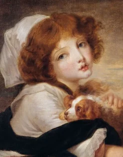 Boutiques de musées La petite fille au chien (toiles encadrées) Clearance