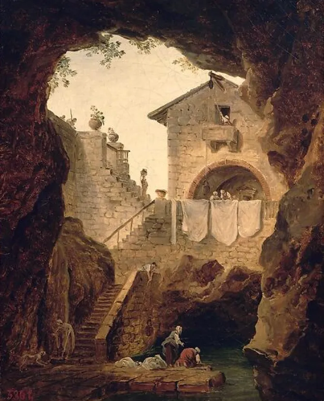 Toiles Sans Cadre|Affiches D'Art Encadrées<Boutiques de musées Lavandières, la fontaine sous la grotte (toiles sans cadre)