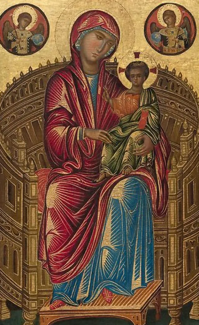 Affiches D'Art|Toiles Sans Cadre<Boutiques de musées La Vierge et l'Enfant en trône avec deux anges, dite Madone Mellon (affiches d'art)