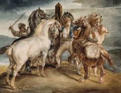 Toiles Sur Châssis<Boutiques de musées Le marché aux chevaux : cinq chevaux au piquet (toiles sur châssis)