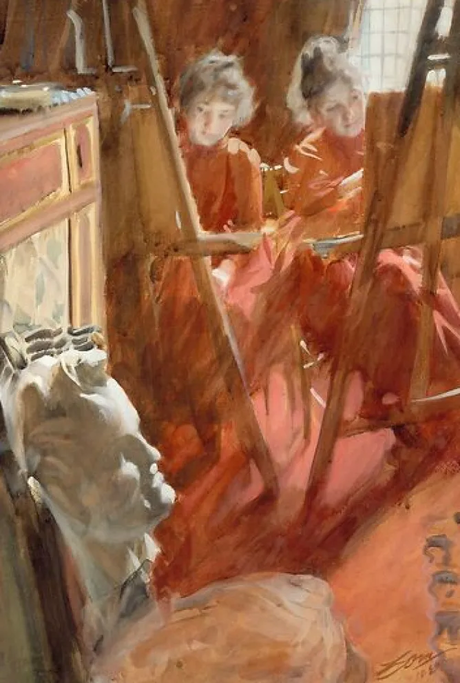 Affiches D'Art Encadrées|Affiches D'Art<Boutiques de musées Les Demoiselles Schwartz dessinant (affiches d'art encadrées)