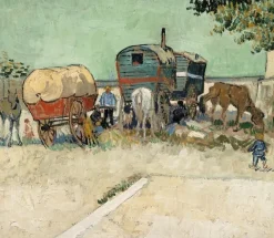 Toiles Encadrées|Affiches D'Art Encadrées<Boutiques de musées Les roulottes, campement de bohémiens aux environs d'Arles (toiles encadrées)