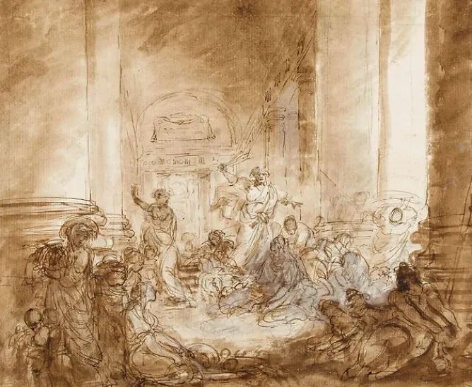 Toiles Sans Cadre|Toiles Sur Châssis<Boutiques de musées Les vendeurs chassés du Temple (toiles sans cadre)