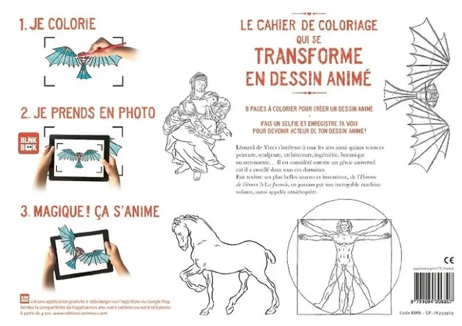 Loisirs Créatifs<Boutiques de musées Léonard de Vinci - Cahier de dessin animé