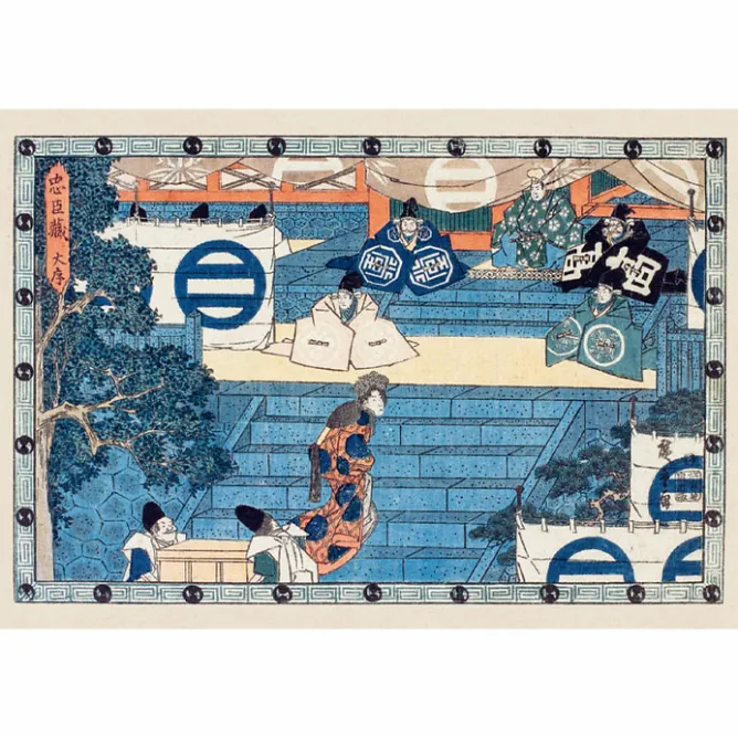 Boutiques de musées Lot de 16 cartes postales 14 x 20 cm - Hiroshige - Le trésor des vassaux fidèles Online
