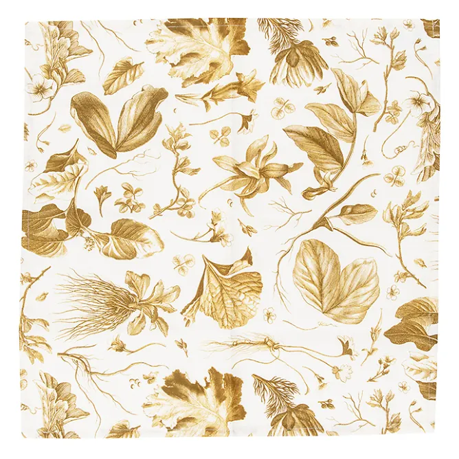 Art De La Table<Boutiques de musées Lot de 2 serviettes de table L'Herbier du Roi Bronze - 42x42 cm