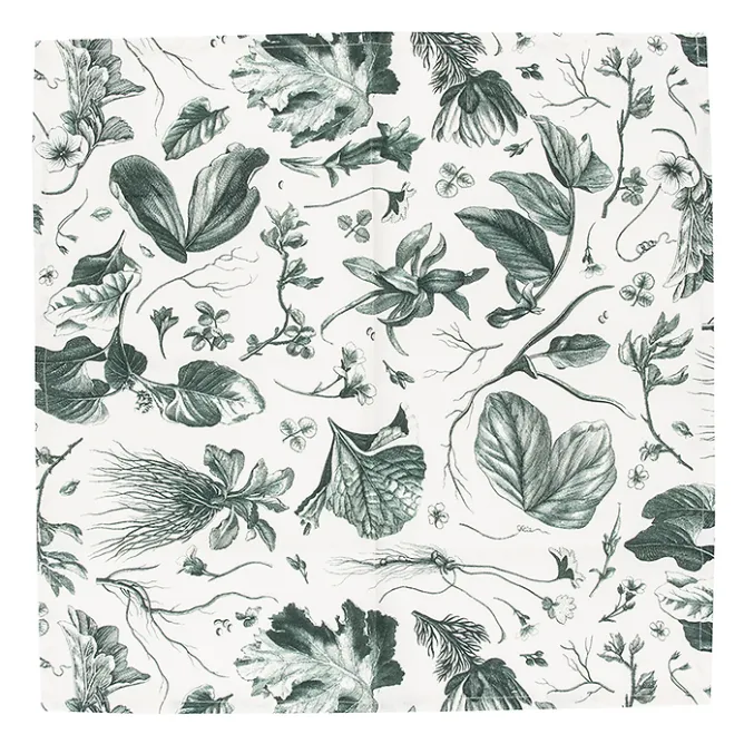 Art De La Table<Boutiques de musées Lot de 2 serviettes de table L'Herbier du Roi Vert - 42x42 cm