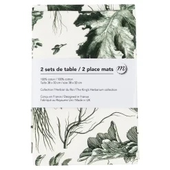 Boutiques de musées Lot de 2 sets de table L'Herbier du Roi Vert - 38x50 cm Clearance