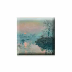 Boutiques de musées Magnet Claude Monet - Soleil couchant sur la Seine à Lavacourt, effet d'hiver, 1880 Best