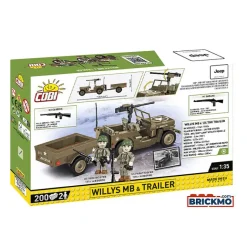 Boutiques de musées Maquette Willys MB et trailer - Cobi Historical Collection World War II Outlet