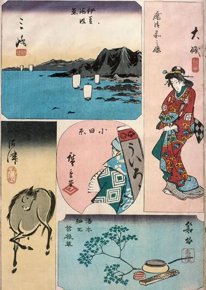 Toiles Encadrées|Panneaux Acryliques<Boutiques de musées 9ème vue : Oïso, 10ème vue : Odawara, 11ème vue : Hakone ; 12ème vue : Numazu (toiles encadrées)