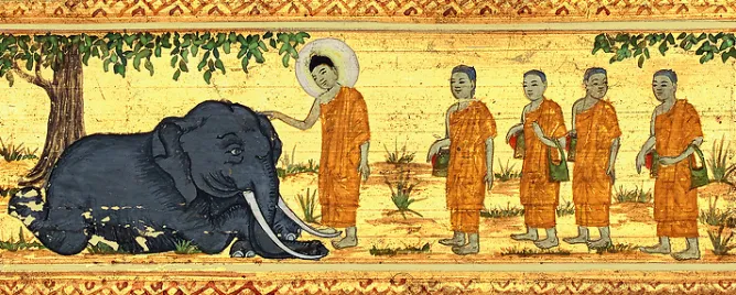 Affiches D'Art|Affiches D'Art Encadrées<Boutiques de musées Miracle de l'éléphant furieux à Rajagriha (détail) (affiches d'art)