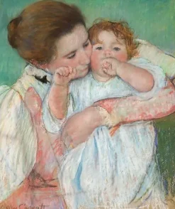 Boutiques de musées Mère et enfant sur fond vert (détail) (toiles encadrées) Sale