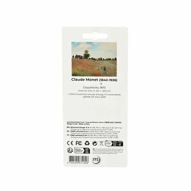 High-Tech<Boutiques de musées Multicâbles 3 en 1 Claude Monet - Coquelicots