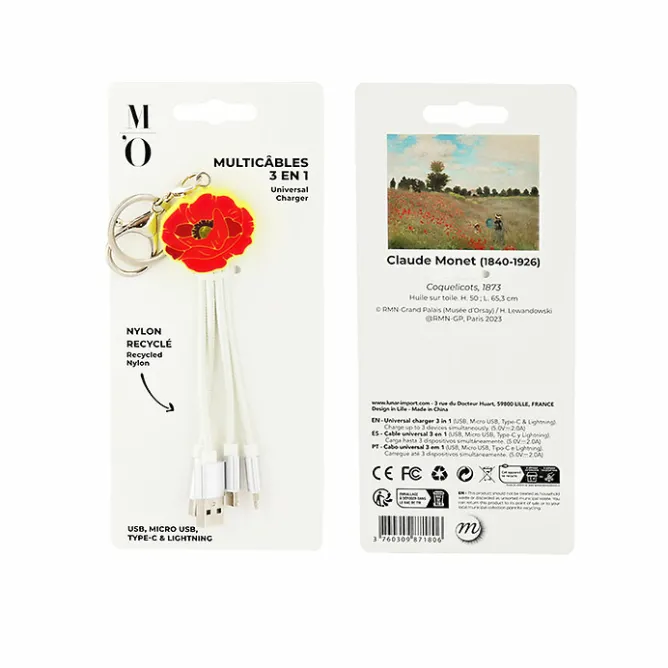High-Tech<Boutiques de musées Multicâbles 3 en 1 Claude Monet - Coquelicots