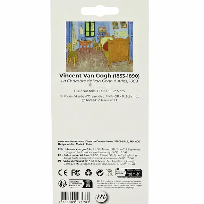 Boutiques de musées Multicâbles 3 en 1 Vincent van Gogh - Lit / La chambre de Van Gogh à Arles Sale