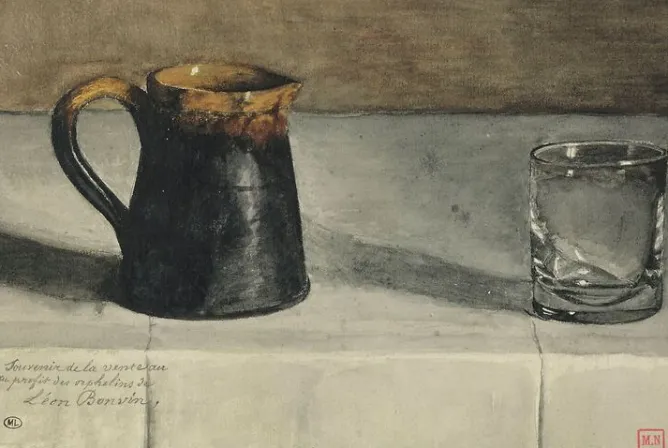 Boutiques de musées Nature morte : pichet et verre sur une table (panneaux acryliques) Outlet
