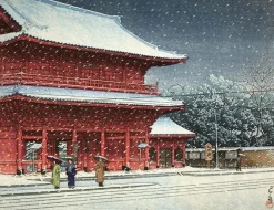 Boutiques de musées Neige sur le temple Zojoji, 1883-1957 (panneaux acryliques) Outlet