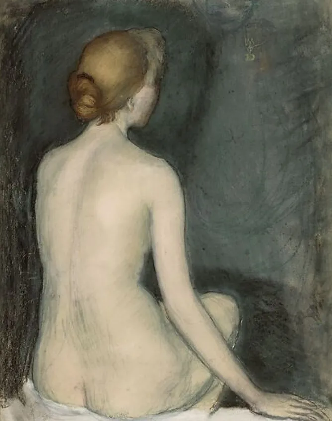 Affiches D'Art|Affiches D'Art Encadrées<Boutiques de musées Nu, femme assise, de dos (détail) (affiches d'art)