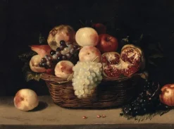Boutiques de musées Panier de grenades, pêches et raisins (panneaux acryliques) Outlet