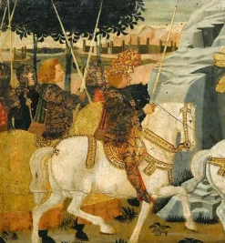 Boutiques de musées Panneau de cassone : combat de cavalerie sous les murs de Troie I/II (affiches d'art encadrées) Hot
