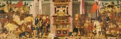 Boutiques de musées Panneau de cassone : Hersilie réconciliant les Romains et les Sabins (affiches d'art) Best