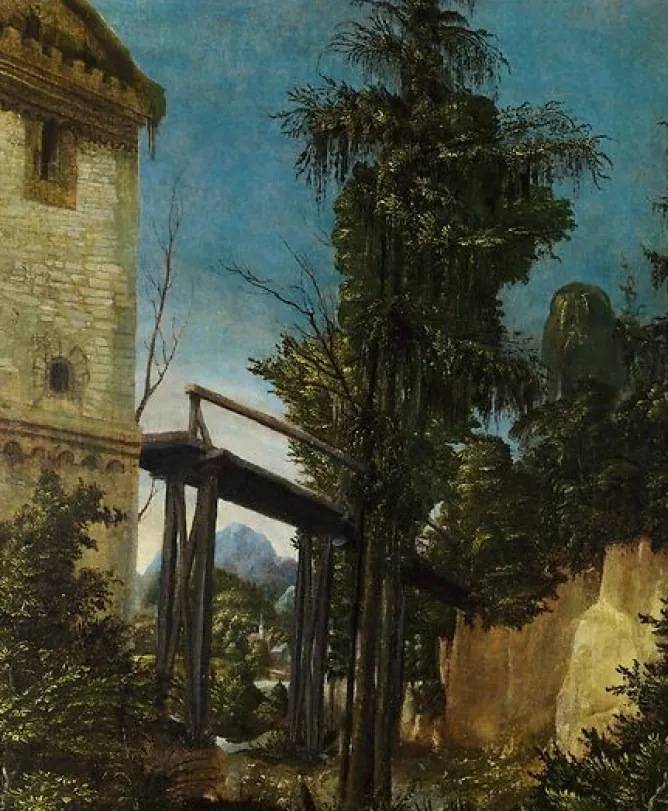Toiles Encadrées|Affiches D'Art Encadrées<Boutiques de musées Paysage au pont (détail) (toiles encadrées)